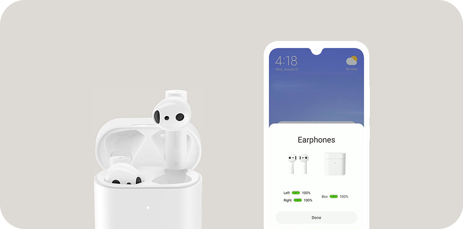 Xiaomi Mi True Wireless Earphones 2 - błyskawiczne parowanie ze smartfonem